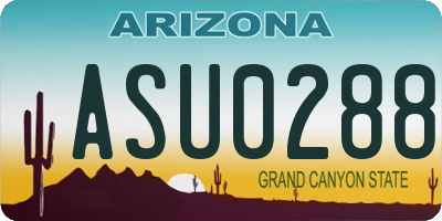 AZ license plate ASU0288