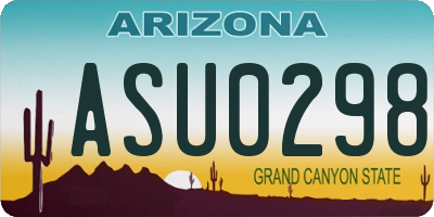 AZ license plate ASU0298