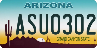 AZ license plate ASU0302