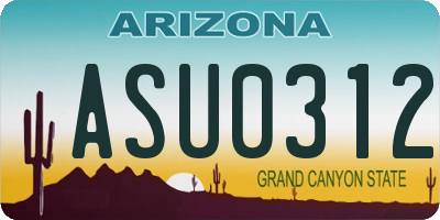 AZ license plate ASU0312