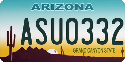 AZ license plate ASU0332