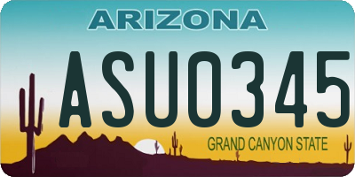 AZ license plate ASU0345