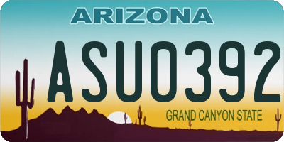 AZ license plate ASU0392