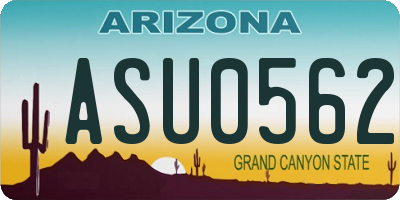 AZ license plate ASU0562