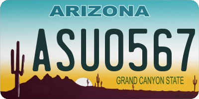 AZ license plate ASU0567