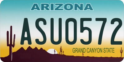 AZ license plate ASU0572