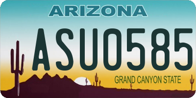 AZ license plate ASU0585