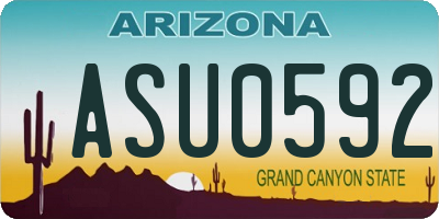 AZ license plate ASU0592