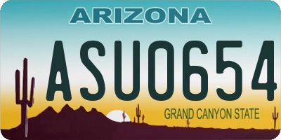 AZ license plate ASU0654