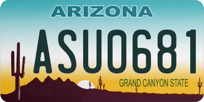 AZ license plate ASU0681