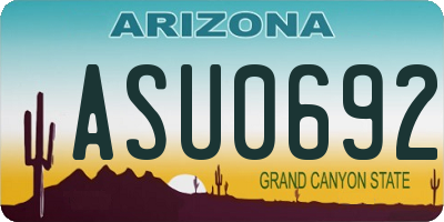 AZ license plate ASU0692