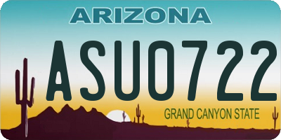 AZ license plate ASU0722