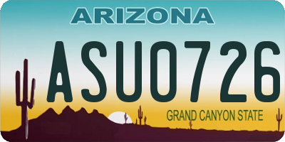 AZ license plate ASU0726