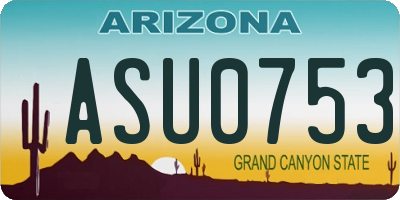 AZ license plate ASU0753