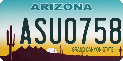 AZ license plate ASU0758