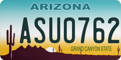 AZ license plate ASU0762
