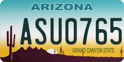 AZ license plate ASU0765