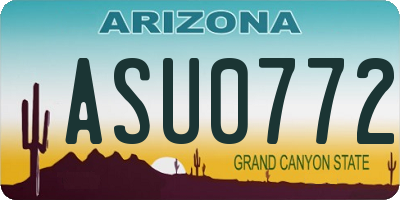 AZ license plate ASU0772