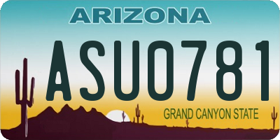 AZ license plate ASU0781