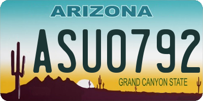 AZ license plate ASU0792