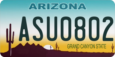AZ license plate ASU0802