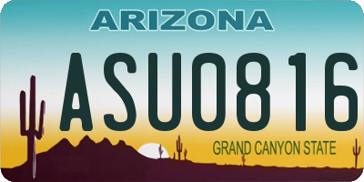 AZ license plate ASU0816