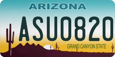AZ license plate ASU0820