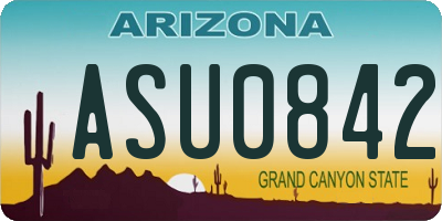 AZ license plate ASU0842