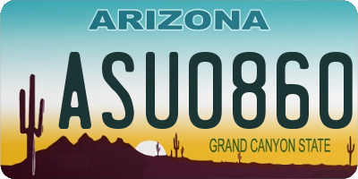 AZ license plate ASU0860