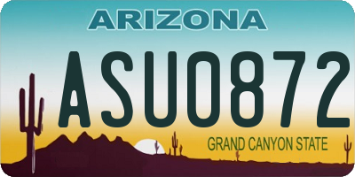 AZ license plate ASU0872