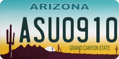 AZ license plate ASU0910
