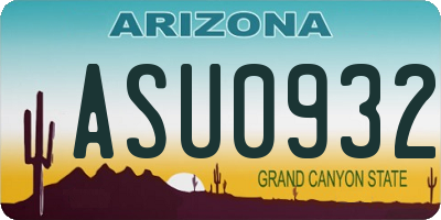 AZ license plate ASU0932