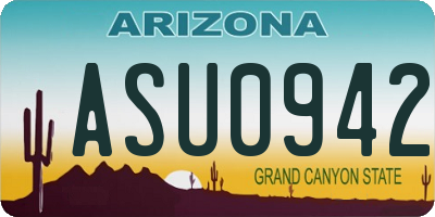 AZ license plate ASU0942