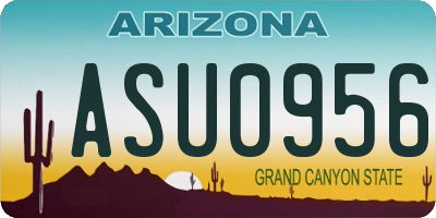 AZ license plate ASU0956