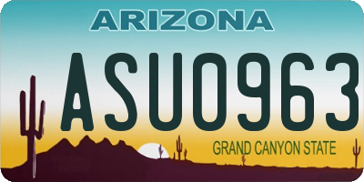 AZ license plate ASU0963