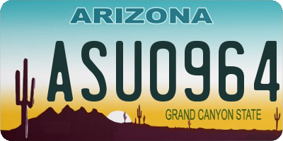 AZ license plate ASU0964