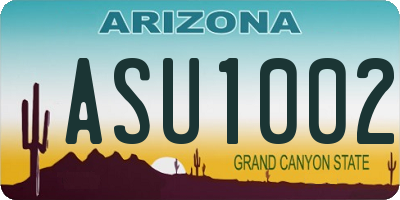 AZ license plate ASU1002