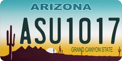 AZ license plate ASU1017