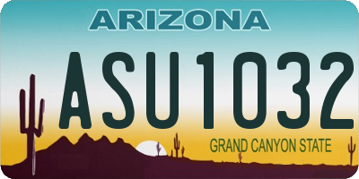 AZ license plate ASU1032