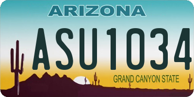 AZ license plate ASU1034