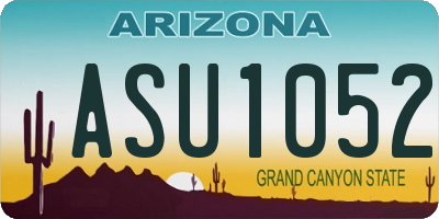 AZ license plate ASU1052
