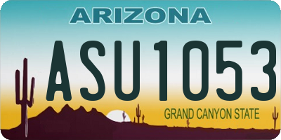 AZ license plate ASU1053