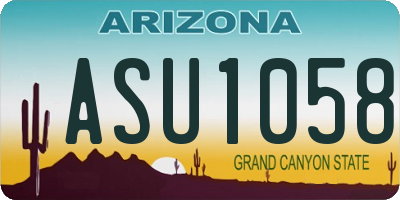 AZ license plate ASU1058