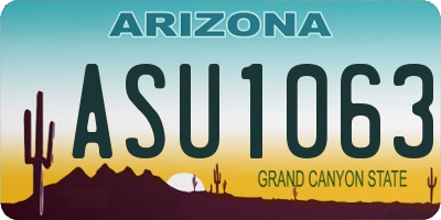 AZ license plate ASU1063