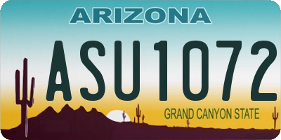 AZ license plate ASU1072