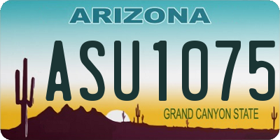 AZ license plate ASU1075
