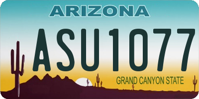 AZ license plate ASU1077