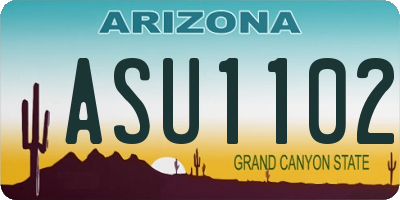 AZ license plate ASU1102