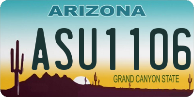 AZ license plate ASU1106