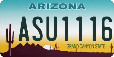 AZ license plate ASU1116